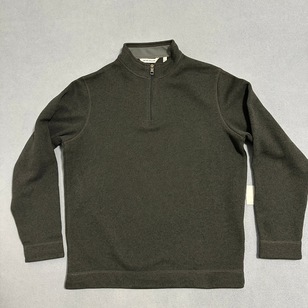 Peter Millar Ribbed Quarter Zip Pullover Sweater … - image 1